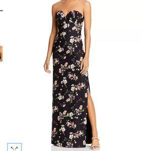 Aidan by Aidan Mattox Floral Strapless Column Gown